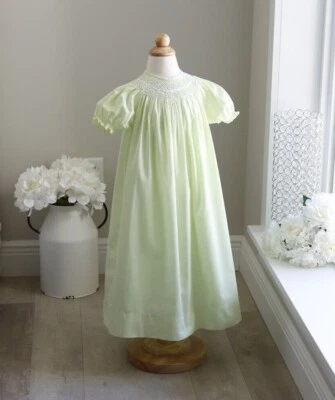 Strasburg Dress Smocked Bishop/Float Style Apple Green Size 4 - Image 1 of 4