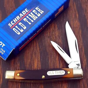 SCHRADE OLD TIMER Knife Made in USA 33OT Middleman JACK Sawcut DELRIN Handles