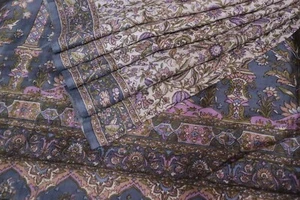 Printed Silk Sari for Sewing Project, Saree Wrap, Lampshade Making Fabric SS1419 - Picture 1 of 8