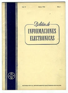 MINIWATT - BOLETIN DE INFORMACIONES ELECTRONICAS VOL-4 - Nº-1 - 1954 - Bild 1 von 3