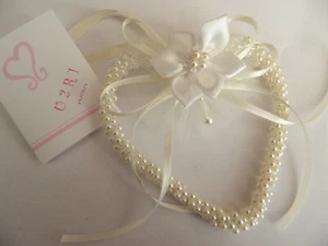 WEDDING PEARL BRIDAL CHARM- IVORY FLOWER - WEDDING GOOD LUCK CHARM - Picture 1 of 2