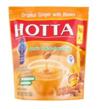 HOTTA Tea Instant Ginger Powder Original Flavor With Honey Thai Herb 18g.Pack 10