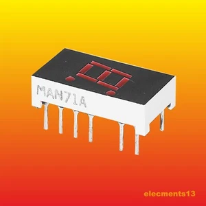 MAN71A RED 7 SEGMENT LED DISPLAY COMMON ANODE 11-PIN - Picture 1 of 3