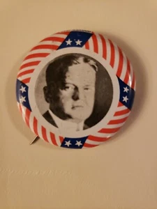 1928 HERBERT HOOVER for President 1 1/4" Political Campaign Pinback (1972 Repro) - Bild 1 von 4