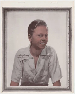 Mickey Rooney 1938 Vintage Color Toned Movie Star Paper Printed Photo - Picture 1 of 2