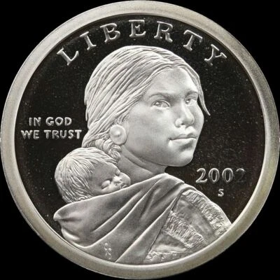 2002 S Native American Sacagawea Dollar Gem Deep Cameo PROOF US Mint Coin! - Image 1 of 3