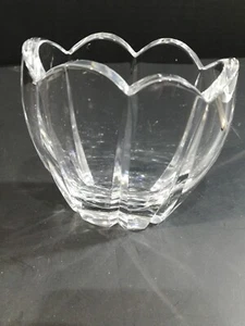 Vaso bocciolo smerlato cristallo Rogaska firmato alto 4" GC - Foto 1 di 5