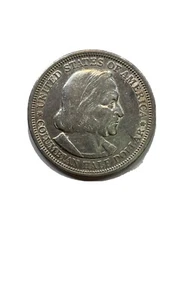 1893 Silber Columbian Exposition US Gedenkmünze Half Dollar AVG CIRC - Bild 1 von 3