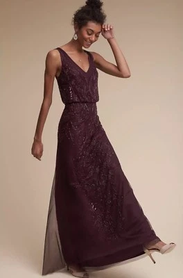 NEW $280 Aubrey Beaded Dress Gown by Adrianna Papell Size 4 Z422-8 - Image 1 of 4