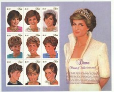 St.Kitts e Nevis - Foglietto Lady Diana - Princess of Wales 