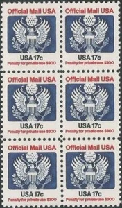 Block of 6 stamps - Scott O130 - 17 cent - Official Mail - 1983 - MNH - Picture 1 of 1