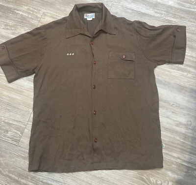 Men’s  BC ETHIC Lounge Smooth Fit Short Sleeve Shirt Vintage Brown Size Large - Image 1 of 4