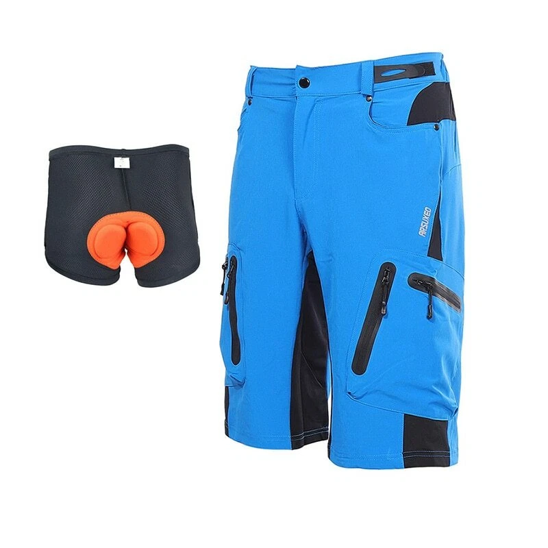Pantalones cortos impermeables para bicicleta de montaña para hombre con ropa interior acolchada 3D Foto 1 de 4