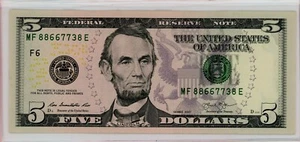 $5 FRN Series 2013 Atlanta Fancy MF 88667738 E THREE PAIRS TOGETHER - Picture 1 of 2