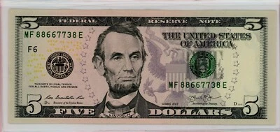 $5 FRN Series 2013 Atlanta Fancy MF 88667738 E THREE PAIRS TOGETHER - Image 1 of 2