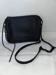 Rebecca Minkoff Gray Leather Purse Heavy Silver Chain Leather Shoulder Strap - Picture 1 of 16