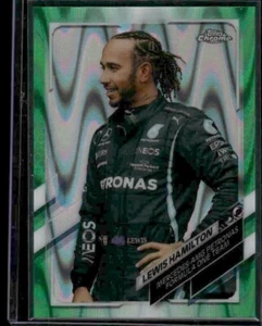 2021 Topps Chrome Formula 1 - LEWIS HAMILTON  #40 - GREEN RAYWAVE /99 - Picture 1 of 2