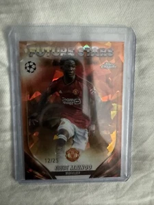2023-24 Topps Chrome Sapphire UEFA Club Comp. Future Stars Kobbie Mainoo 12/25 - Picture 1 of 2