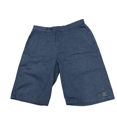 Pantalones Cortos DC Gris Hombres 32 Gris Rayas Y2k Metal Logo Skate Board Sk8 Sk8tr Raro 32 Foto 1 de 4