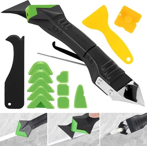 Caulking Tool 5 in 1, Caulk Remover & Silicone Sealant Finishing Kit with Grout - Picture 1 of 12