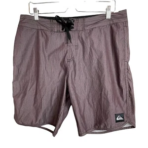 Quiksilver Men’s Size 34 Board Shorts Gray Pink Striped - Picture 1 of 8