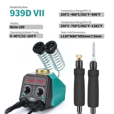 YIHUA 939D-VII 2-in-1 150W Pyrography Wood Burning Pen Kit Double Digital LED - Image 1 of 4