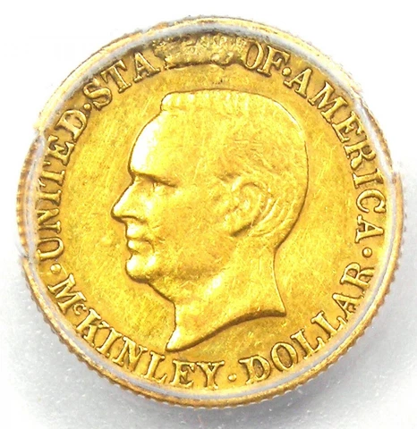 1916 McKinley Commemorative Gold Dollar Coin G$1 - Certified ICG AU53 Details Cover