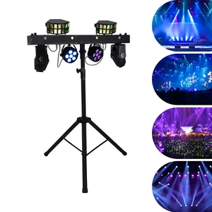 5 in1 LED Moving Head Par Effect Light DMX DJ Party Lights with Tripod Stand - Picture 1 of 14