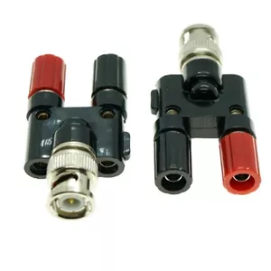 BNC Male to 4MM Twin Dual Binding Posts Banana Plug Jack Female Coaxial Adapter