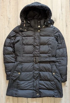 Burberry Brit Women's Black down Jacket Puffer goose down zipper hood Size S - Image 1 of 4