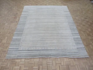 9'7 x 12 Hand Loomed Beige Gabbeh Oriental Rug Bamboo Silk Modern G5998 - Picture 1 of 12