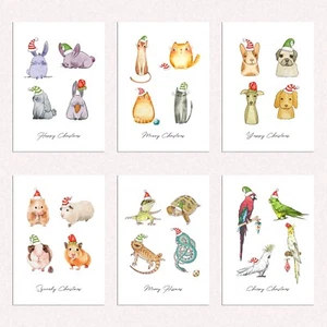 Weihnachtskarten für Tierliebhaber - Hasen Katzen Hunde Kleintiere Vögel & Reptilien - Bild 1 von 9
