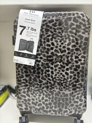 Jewel Strut Runway Spots Suitcase Cheetah Print Luggage - Image 1 of 4