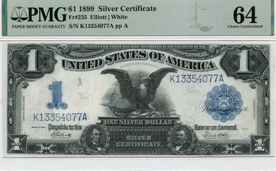 1899 Silver Certificate   $1 dollar Fr# 235 PMG 64 - Image 1 of 2
