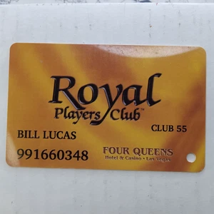 Four Queens Hotel Casino Las Vegas NV Royal Players Club 55 Slot Card 2000s Gold - Picture 1 of 2