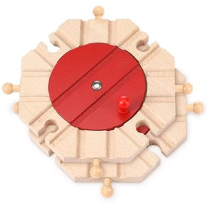 2 Pcs Wooden Train Track Expansion Packs Wooden Train Accessories 8 Way Wood ... - Picture 1 of 6