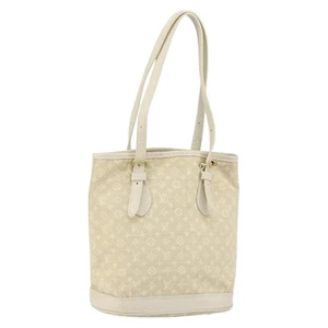 LOUIS VUITTON Monogram Mini Lin Bucket PM Shoulder Bag Dunne M95316 Auth 153514 - Picture 1 of 24
