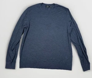 Theory Crewneck Sweater Regal Wool Navy Blue Long Sleeve Mens Size Large L - Picture 1 of 6