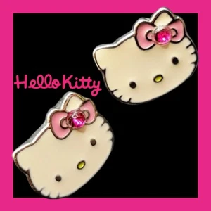 Vintage HELLO KITTY Earrings SIGNED SANRIO Coquette FAIRY Kawaii URBAN Cat MEOW - Picture 1 of 12