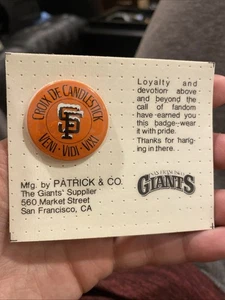 (3x) New Vintage San Francisco SF Giants Croix De Candlestick Pin Button Sealed - Picture 1 of 1