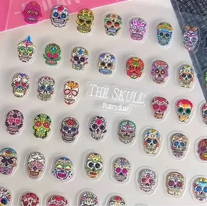 Nail Art Stickers NEW!!  HALLOWEEN SUGAR SKULLS DAY OF THE DEAD - 014 - Picture 1 of 1