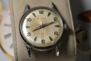 Reloj para hombre WESTCLOX M101 17J vintage años 60 cuerda manual--4 reparaciones - Imagen 1 de 10