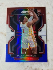 JALEN JOHNSON - 2021-22 PANINI PRIZM BASKETBALL RED WHITE BLUE PRIZM ROOKIE CARD - Picture 1 of 2