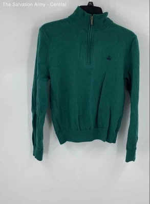 346 Brooks Brothers Mens Green Wool Long Sleeve Knitted Pullover Sweater Size M - Image 1 of 4