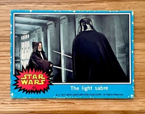 Topps Star Wars UK 1977 Blue #45 RARE UK Card! The Light Sabre! Exc Vader & Obi - Picture 1 of 2