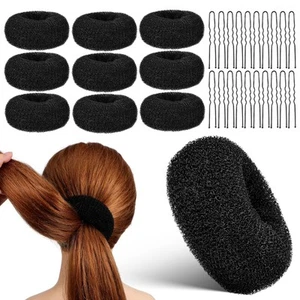 10 Pieces Hair Bun Maker Bun Maker Donut Bun Maker Hair Bun Shaper with 50pcs... - Picture 1 of 9