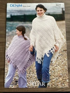 Sirdar Knitting Pattern: Ladies & Girls Ponchos, Aran, 24-34", 8425 - Picture 1 of 1