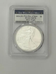 2024 - W American Silver Eagle MS-70 PCGS FDI, West Point Label - Picture 1 of 2