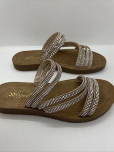 Sandalia Xappeal Mujer Talla 6 Ultima Correa Natural Estrás Elegante Tobogán - Imagen 1 de 7