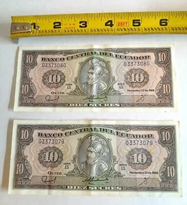 Ecuador 10 Diez Sucres 1988, Banknote, FREE US SHIPPING Series LS - Bild 1 von 2